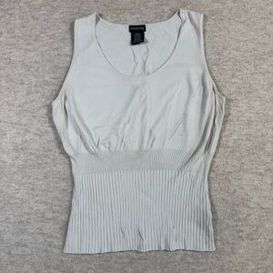 George Women's Cream Ribbed Tank Top